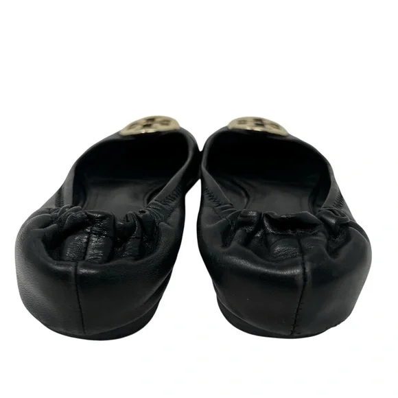 Tory Burch Black Flats with Gold Logo - Picture 6 of 8